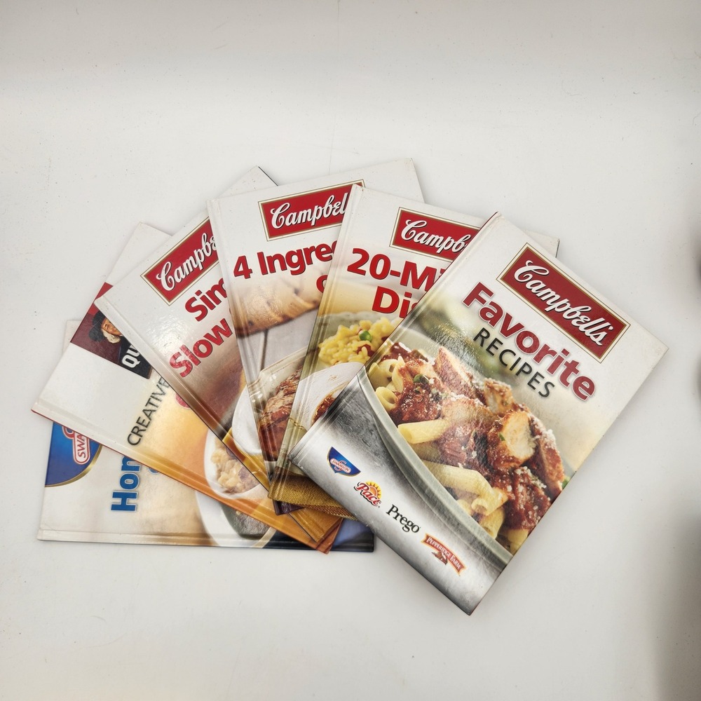 Campbells Quaker Swanson Recipe Book Lot of 6+1 Quick Easy Meals Slow Cooker